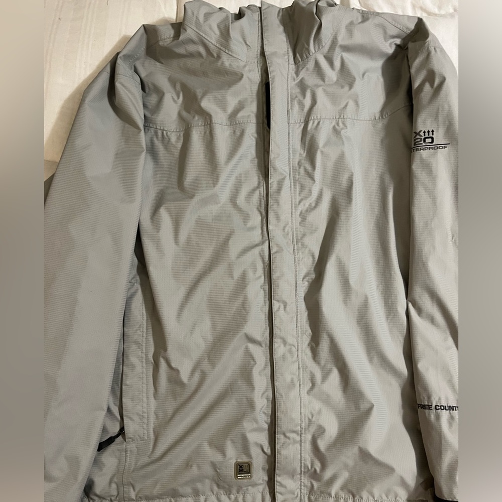 Mens Free Country waterproof hooded windbreaker jacket